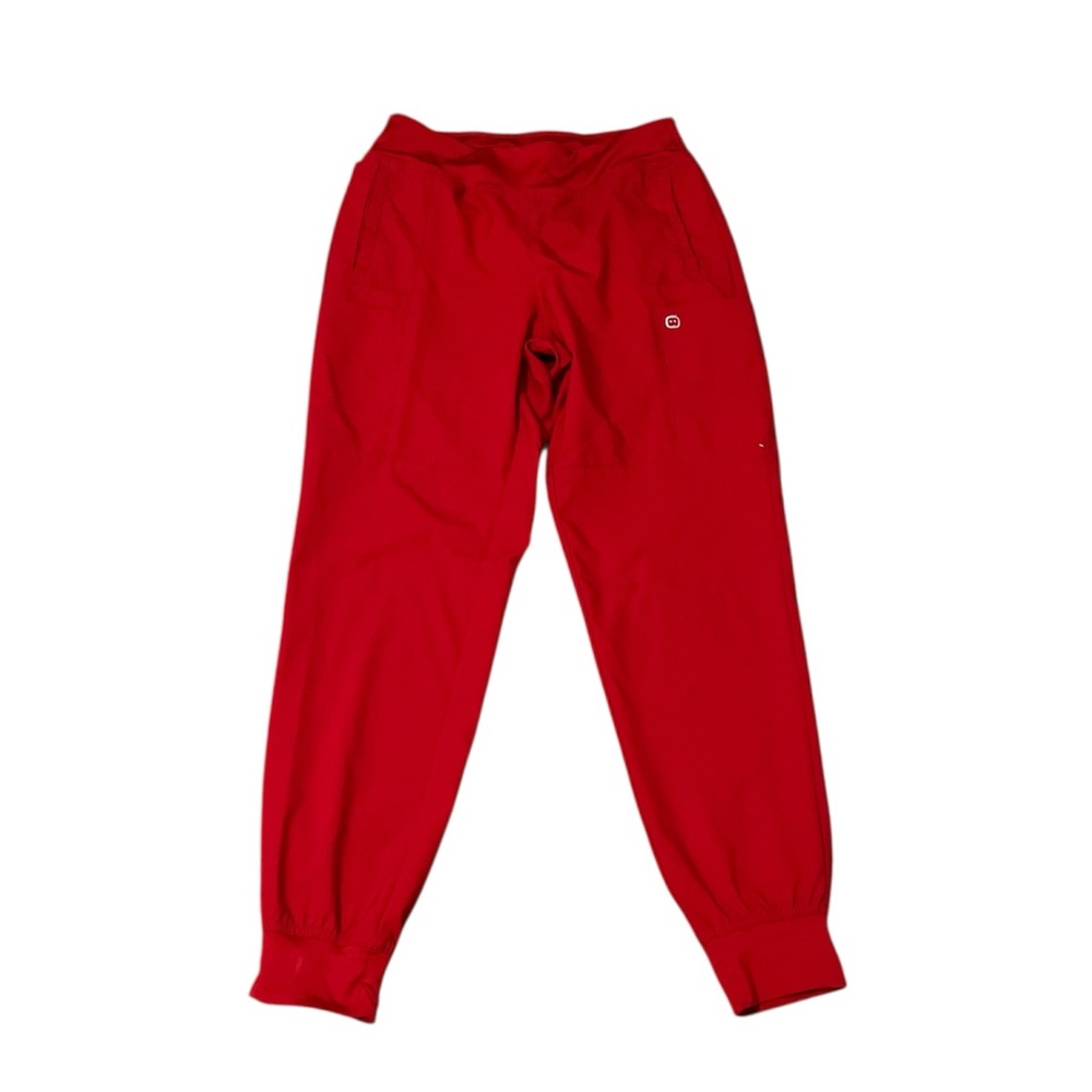 Red jogger scrub pants